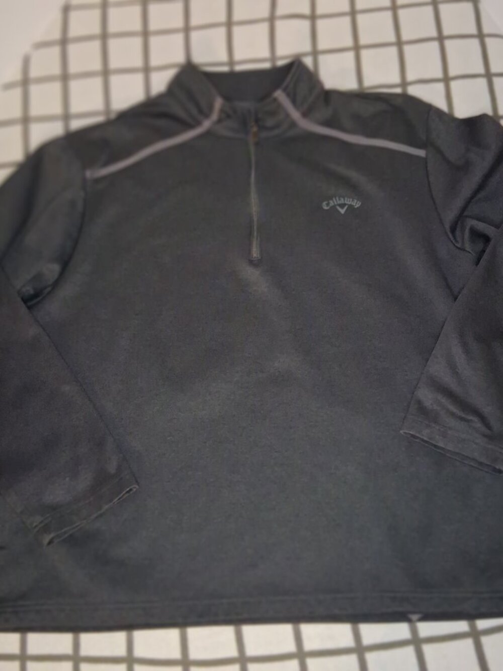 2XL Men's Gray Callaway 1/4-Zip Fleece Golf Pullover